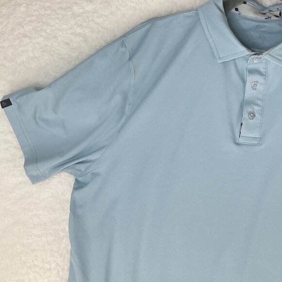 Swannies Men's Solid Blue Short Sleeve Athletic Golf Stretch Casual Polo Size XL - Picture 3 of 12
